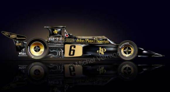 Lotus JPS 72 Emerson Fittipaldi - illustration réalisée sur illustrator