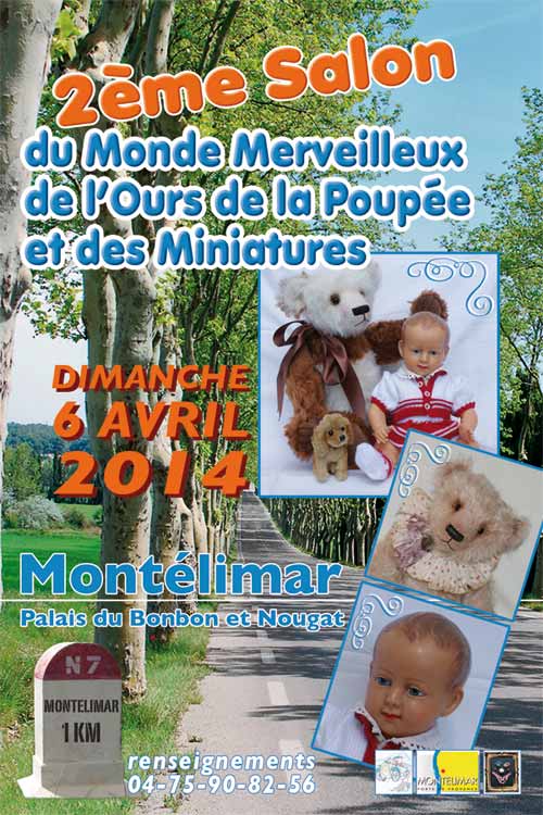 Affiche du salon 2014 ours et poupée à Montélimar